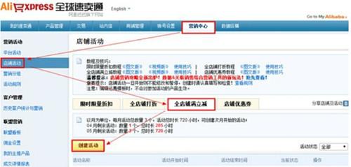 速卖通店铺活动如何设置?