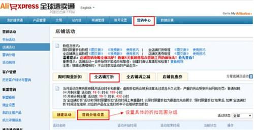 速卖通店铺活动如何设置?